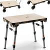 Camping Table Wagon 3-in-1 Platform Truck by LEADALLWAY Beige-0