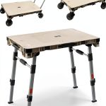 Camping Table Wagon 3-in-1 Platform Truck by LEADALLWAY Beige-0