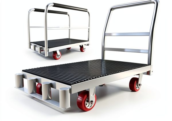 2IN1 Heavy Duty Panel Truck Lomive 42x24 Platform Cart with Rubber Mat-0