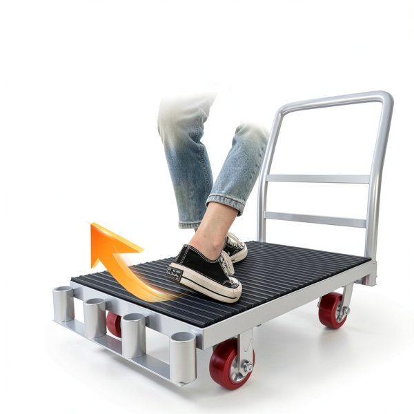 2IN1 Heavy Duty Panel Truck Lomive 42x24 Platform Cart with Rubber Mat-4