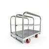 2IN1 Heavy Duty Panel Truck, 36" x 24" Platform Cart w/Rubber Mat & 3 Handrails, 2600 lbs Capacity Drywall & Lumber Cart, Flatbed Cart w/2 Swivel Casters, All-Steel Hand Truck Push Cart-1
