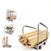 2IN1 Heavy Duty Panel Truck, 36" x 24" Platform Cart w/Rubber Mat & 3 Handrails, 2600 lbs Capacity Drywall & Lumber Cart, Flatbed Cart w/2 Swivel Casters, All-Steel Hand Truck Push Cart-3