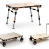 Camping Table Wagon 3-in-1 Platform Truck by LEADALLWAY Beige-1