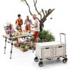 Camping Table Wagon 3-in-1 Platform Truck by LEADALLWAY Beige-4