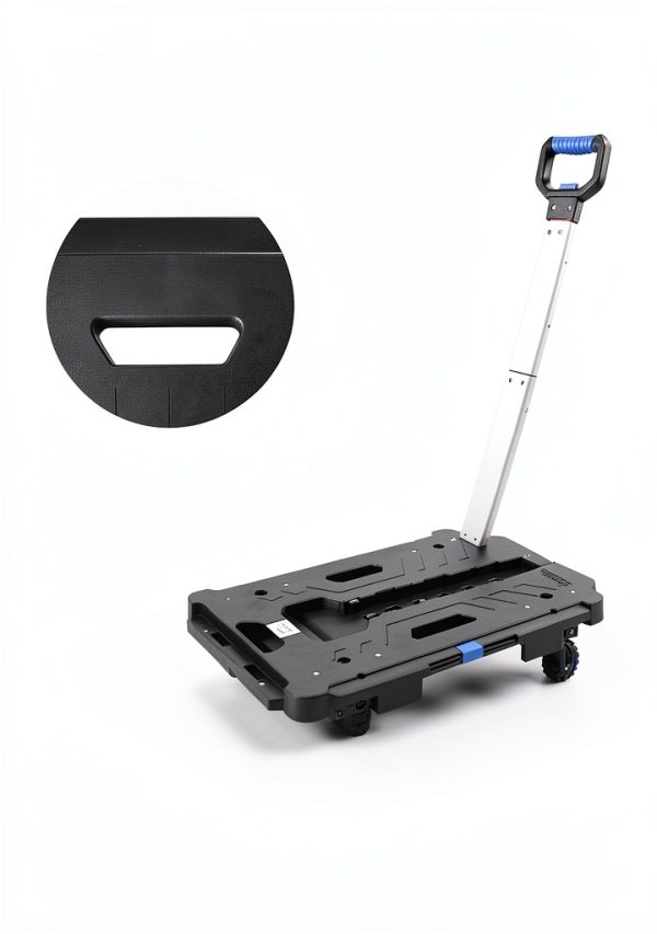 LEADALLWAY 2 Pcs Platform Truck Folding Dolly Cart 24.4" x 17.7" with-4