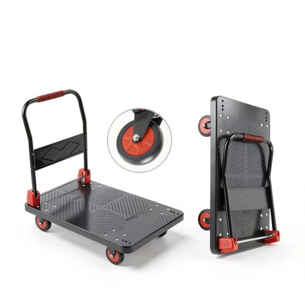 Platform Truck Push Cart Dolly, Foldable Hand Trucks with 1000LB Weight Capacity 36x24Inch Large Size for Easy Storage and 360 Degree Swivel Wheels-1