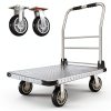 2200 lbs. Capacity Foldable Push Cart Dolly | Moving Platform Hand Truck | Heavy Duty Space Saving Collapsible | Swivel Flat Bed Wagon - Furniture Luggage Lifting-0