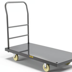 VEVOR Platform Truck, 2000 lbs Capacity Steel Flatbed Cart, 47" Length x 24" Width x 32" Height Flat Dolly, Hand Trucks with 5" Nylon Casters, Heavy-Duty Utility Push Carts for Luggage Moving-0