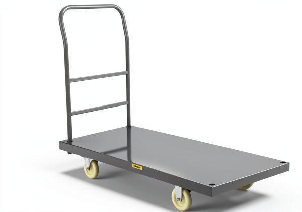VEVOR Platform Truck, 2000 lbs Capacity Steel Flatbed Cart, 47" Length x 24" Width x 32" Height Flat Dolly, Hand Trucks with 5" Nylon Casters, Heavy-Duty Utility Push Carts for Luggage Moving-0