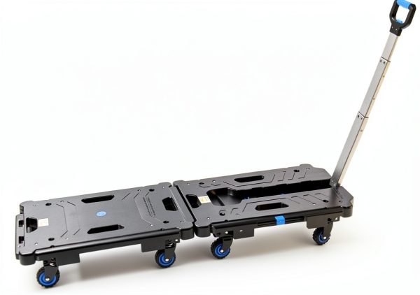 LEADALLWAY 2 Pcs Platform Truck Folding Dolly Cart 24.4" x 17.7" with-1
