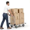 2200 lbs. Capacity Foldable Push Cart Dolly | Moving Platform Hand Truck | Heavy Duty Space Saving Collapsible | Swivel Flat Bed Wagon - Furniture Luggage Lifting-4