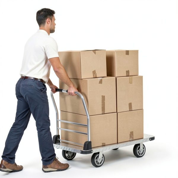 2200 lbs. Capacity Foldable Push Cart Dolly | Moving Platform Hand Truck | Heavy Duty Space Saving Collapsible | Swivel Flat Bed Wagon - Furniture Luggage Lifting-4