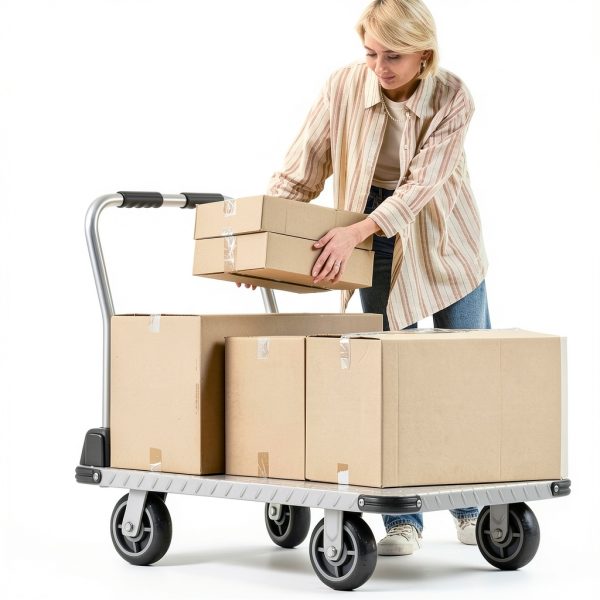 2200 lbs. Capacity Foldable Push Cart Dolly | Moving Platform Hand Truck | Heavy Duty Space Saving Collapsible | Swivel Flat Bed Wagon - Furniture Luggage Lifting-6