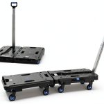 LEADALLWAY 2 Pcs Platform Truck Folding Dolly Cart 24.4" x 17.7" with-0