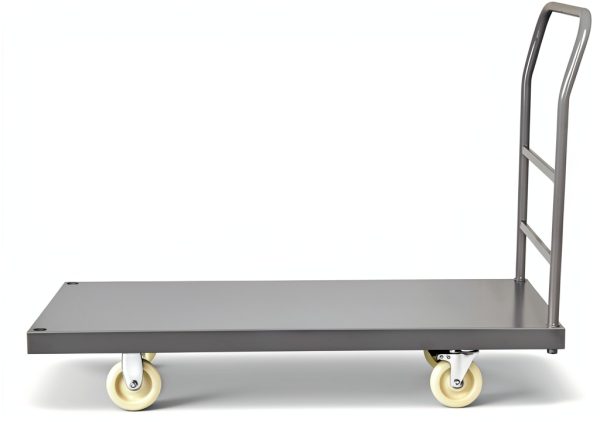 VEVOR Platform Truck, 2000 lbs Capacity Steel Flatbed Cart, 47" Length x 24" Width x 32" Height Flat Dolly, Hand Trucks with 5" Nylon Casters, Heavy-Duty Utility Push Carts for Luggage Moving-8