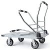 2200 lbs. Capacity Foldable Push Cart Dolly | Moving Platform Hand Truck | Heavy Duty Space Saving Collapsible | Swivel Flat Bed Wagon - Furniture Luggage Lifting-1