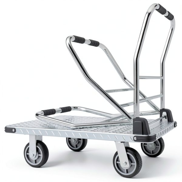 2200 lbs. Capacity Foldable Push Cart Dolly | Moving Platform Hand Truck | Heavy Duty Space Saving Collapsible | Swivel Flat Bed Wagon - Furniture Luggage Lifting-1